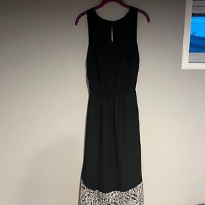 Black Leopard High Low Dress